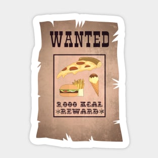 Junk Food Wanted Poster Sticker